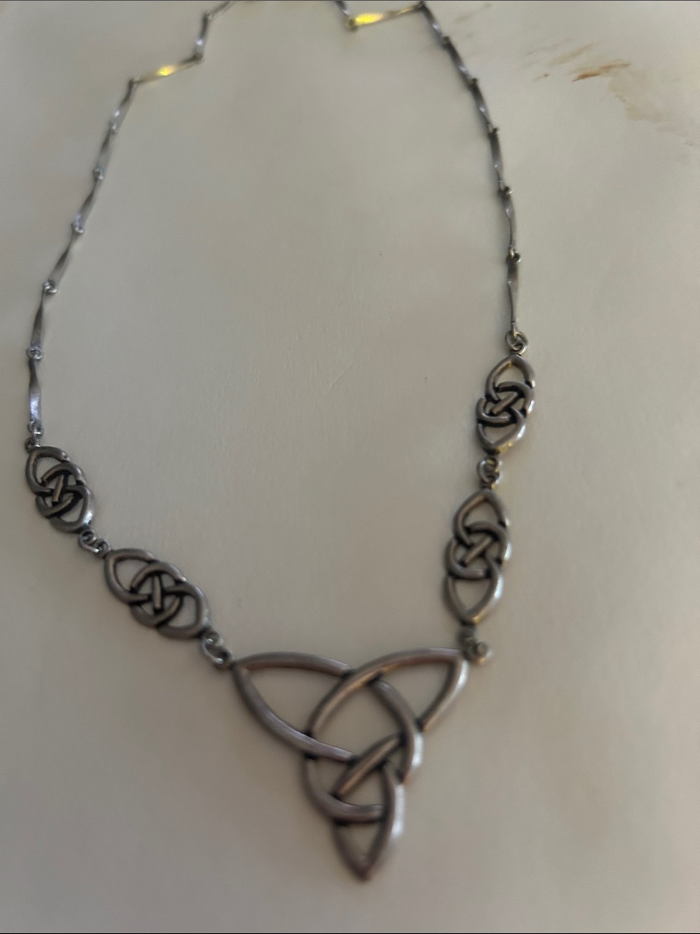 Lovely Celtic sterling trefoil necklace.